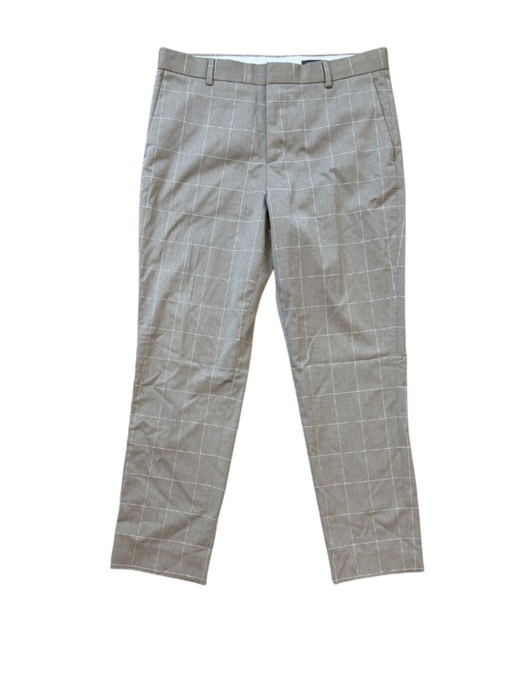 H&M Men's Taupe Beige White Stripe Tailored Trousers Size 33R